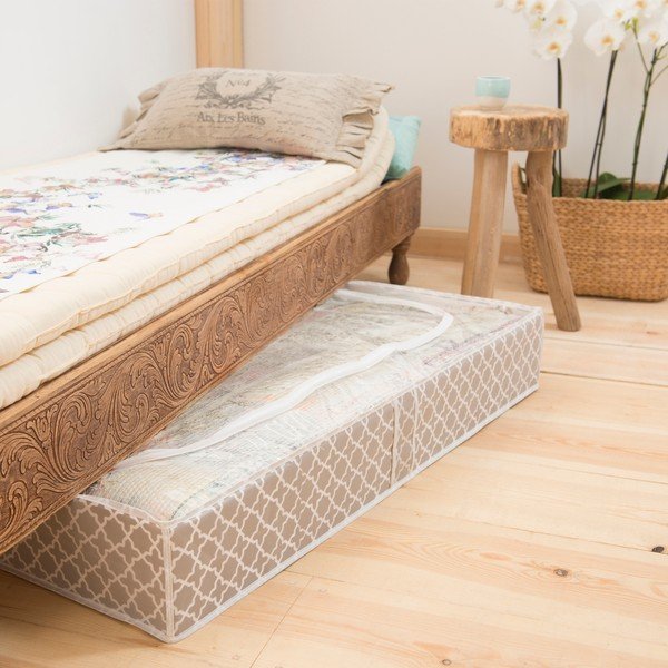 Béžový úložný box pod postel Compactor, délka 107 cm-image-1