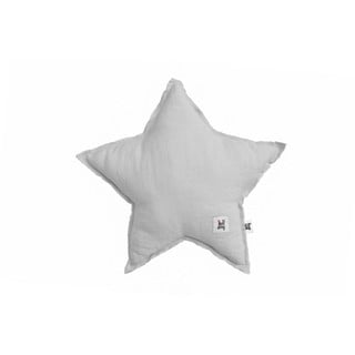 Šedý dětský lněný polštář ve tvaru hvězdy BELLAMY Stone Gray