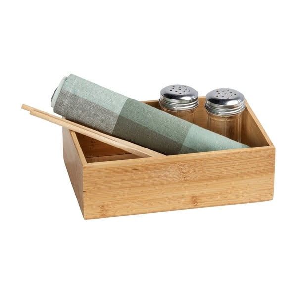 Bambusová úložná přihrádka Wenko Terra, šířka 22 cm-image-1