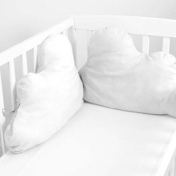 Bílý bavlněný mantinel do postýlky Mr Fox. Nube, 60 x 40 cm-image-1