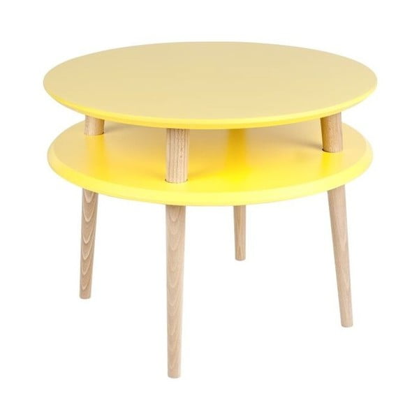 Konferenční stolek UFO 45x57 cm, žlutý