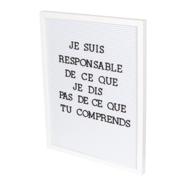 Bílá dekorativní tabule Opjet Paris Affichage, 40 x 50 cm