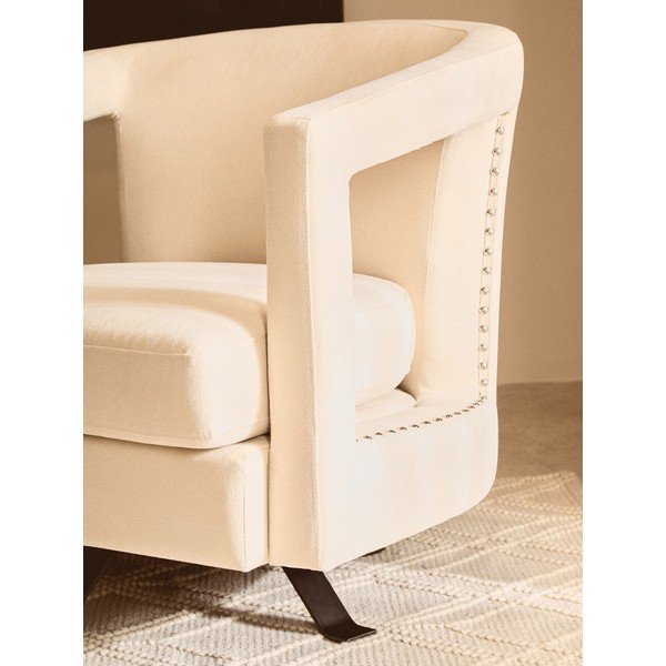 Béžové otočné sametové křeslo Hestia – Premier Housewares-image-4