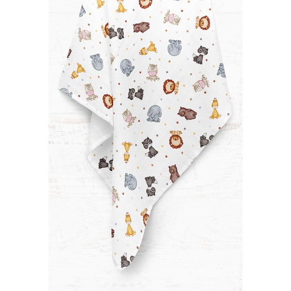 Bílá mušelínová dětská deka 75x100 cm Zoo – Mijolnir-image-2