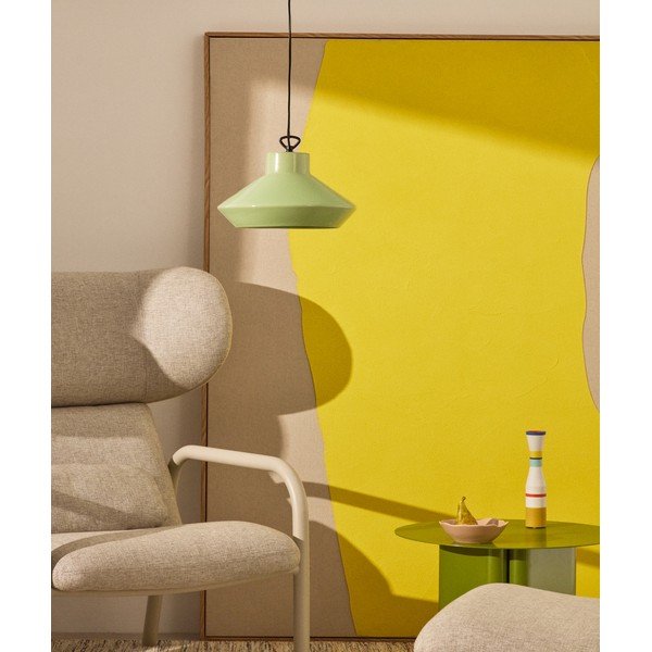 Světle zelené závěsné svítidlo s keramickým stínidlem ø 31 cm Portol – Kave Home-image-1