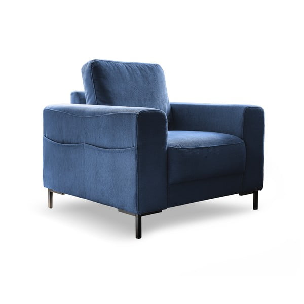 Tmavě modré manšestrové křeslo Lofty Lilly – Miuform