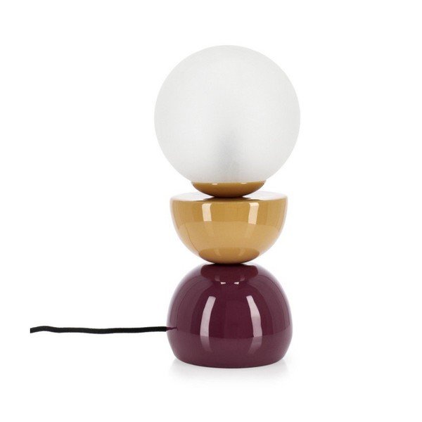 Kovová stolní lampa se skleněným stínidlem (výška 33 cm) Malton – Bizzotto