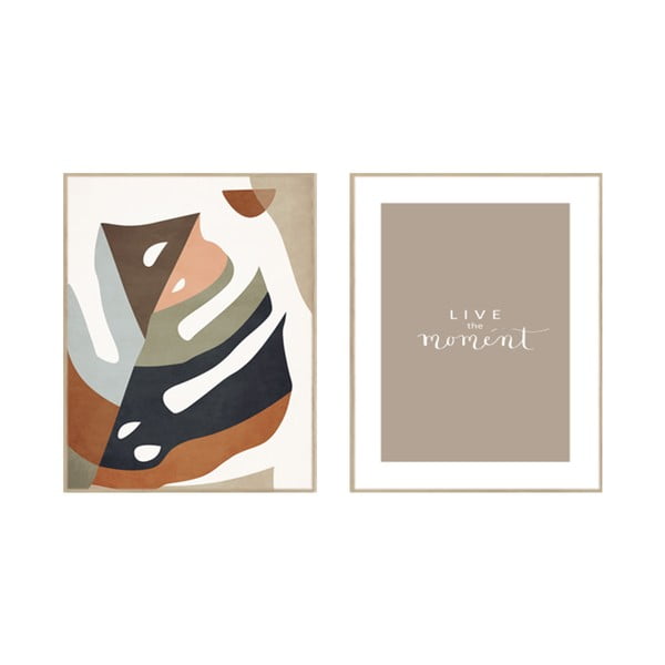 Obrazy v sadě 2 ks 30x40 cm Live the Moment – knor