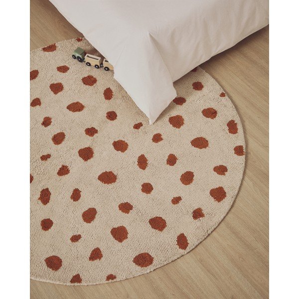 Krémový pratelný/ručně tkaný bavlněný dětský koberec ø100 cm Tandani – Kave Home-image-1