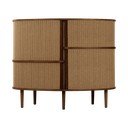 Hnědo-světle hnědá skříňka v dekoru dubu s posuvnými dveřmi 120x100x50 cm Audacious – UMAGE