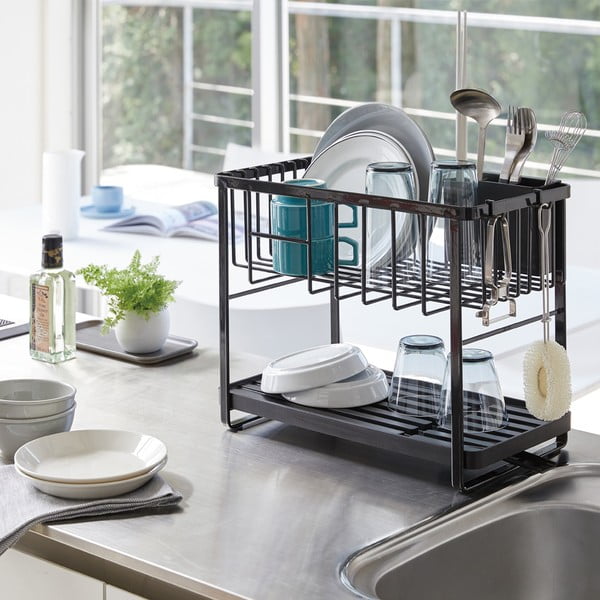 Dvoupatrový kovový odkapávač Tower – YAMAZAKI-image-1