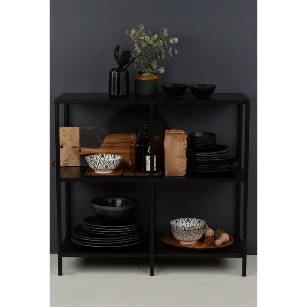 Černý kovový regál Canett Lite, šířka 100 cm-image-1