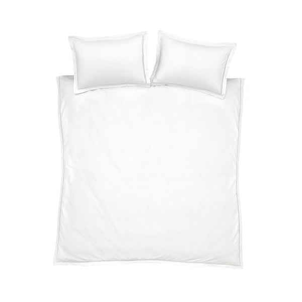 Bílé bavlněné povlečení na dvoulůžko 200x200 cm Oxford Lace Trim – Bianca