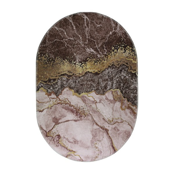 Pratelný koberec v hnědo-zlaté barvě 80x120 cm – Vitaus