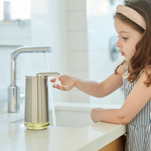 Šedý automatický ocelový dávkovač mýdla 266 ml - simplehuman-image-1