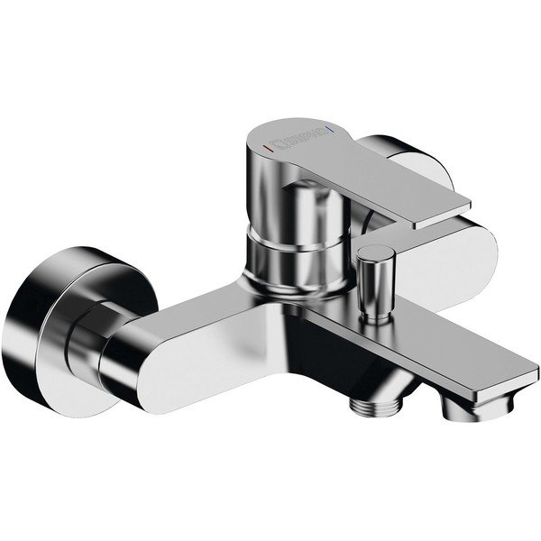 Nástěnná vanová baterie v leskle stříbrné barvě (2 výstupy) Pax – Sapho