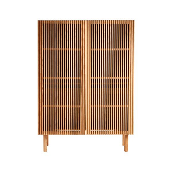 Skříňka v dekoru jasanu s dírou na kabely v přírodní barvě 100x140x45 cm Sion – Jotex-image-2