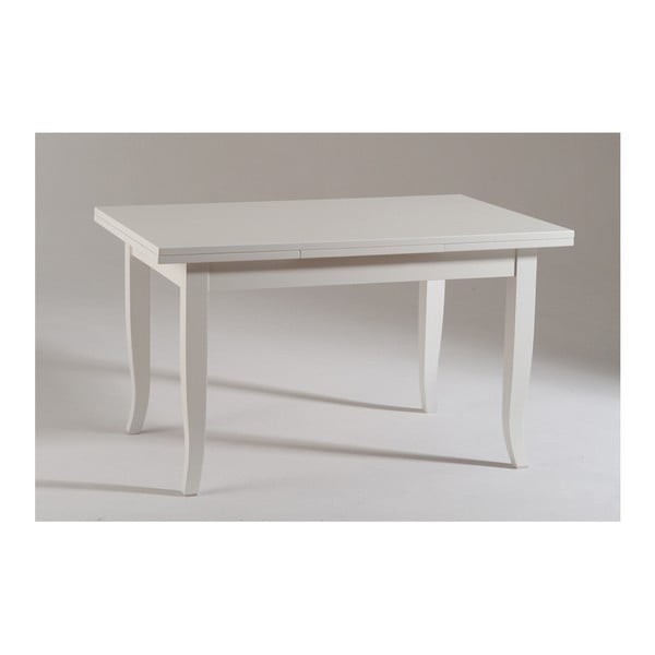 Bílý rozkládací dřevěný jídelní stůl Castagnetti Piatto, 140 cm