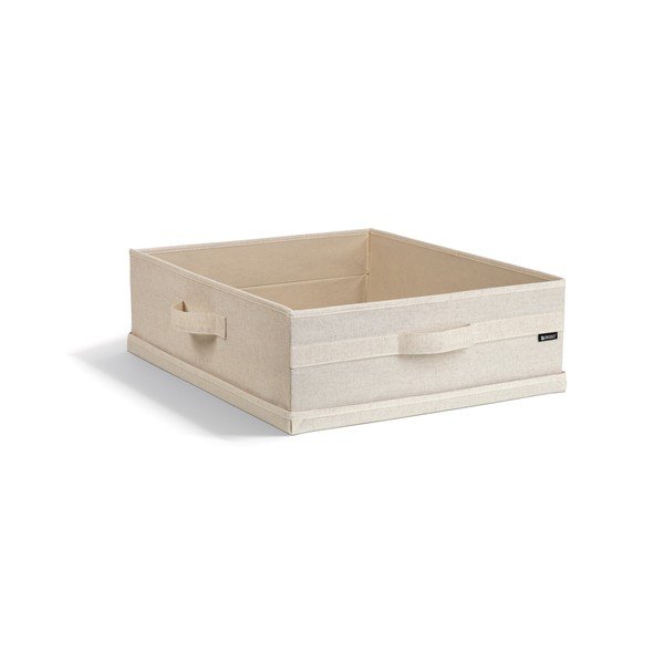 Béžový látkový úložný box s víkem 46x56x16 cm Soft Storage Low – Bigso-image-1