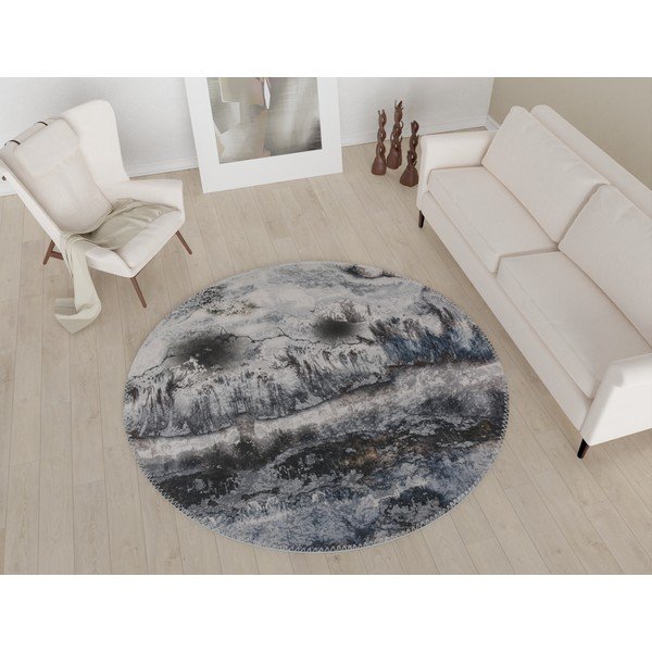 Šedý pratelný kulatý koberec ø 80 cm – Vitaus-image-1