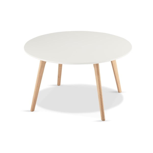 Bílý konferenční stolek s nohami z dubového dřeva Furnhouse Life, Ø 80 cm