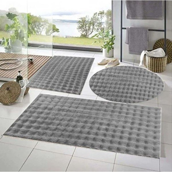 Šedé koupelnové předložky v sadě 3 ks 60x100 cm Powder – Mila Home