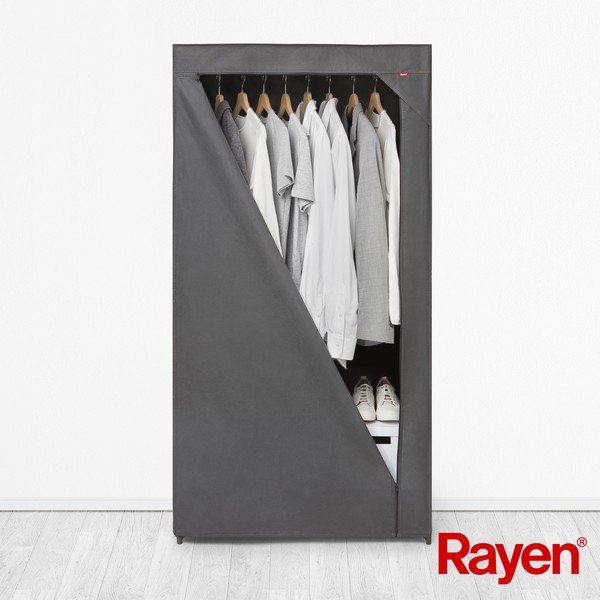 Šedá látková šatní skříň 79x155 cm – Rayen-image-4