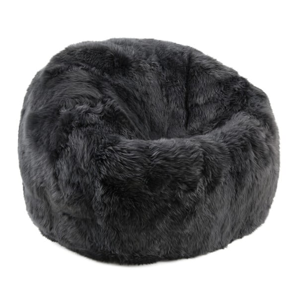 Černý sedací vak z ovčí kožešiny Auskin, výška 50 cm
