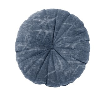 Tmavě modrý dekorativní polštář Tiseco Home Studio Chester, ø 38 cm