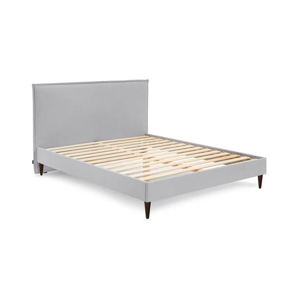 Světle šedá čalouněná dvoulůžková postel s roštem 180x200 cm Sary – Bobochic Paris