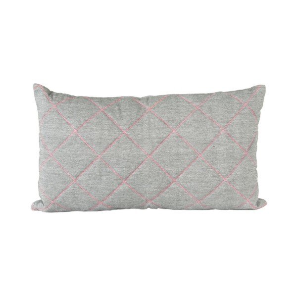 Polštář Present Time Padded Grid Jeans Grey, 50x30 cm