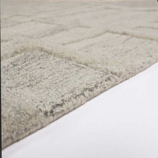 Šedobéžový ručně tkaný vlněný koberec 160x230 cm Elva  – Flair Rugs-image-3