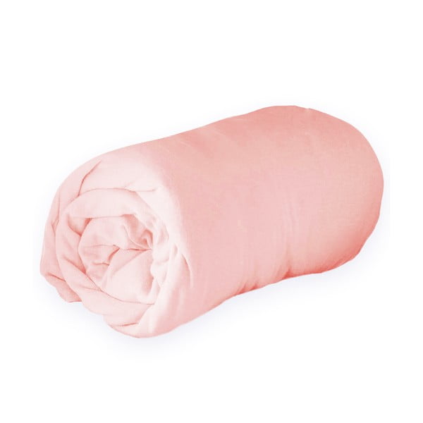 Růžové napínací prostěradlo jersey 160x200 cm Jersy – douceur d'intérieur-image-2