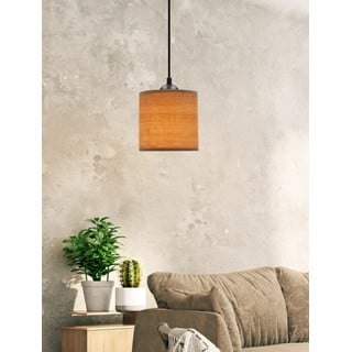 Světle hnědé závěsné svítidlo s ratanovým stínidlem ø 15 cm Legno – Candellux Lighting
