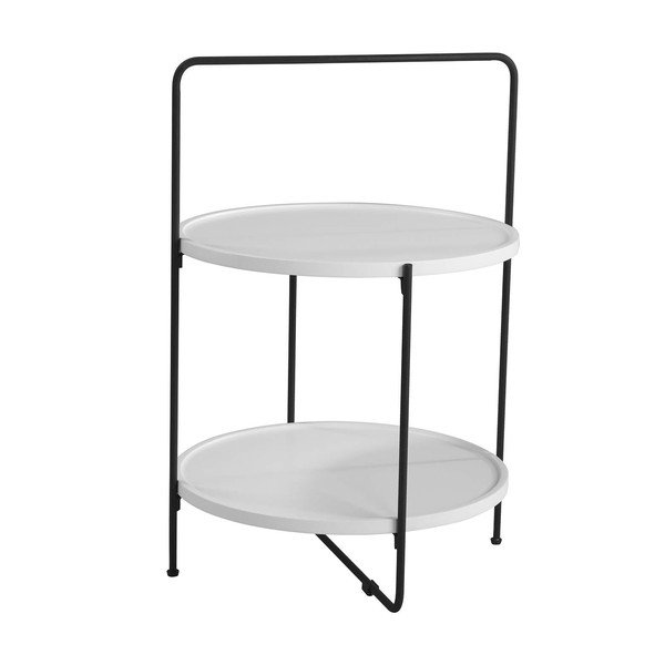 Bílo-černý odkládací stolek sømcasa Alessio, ø 45 cm