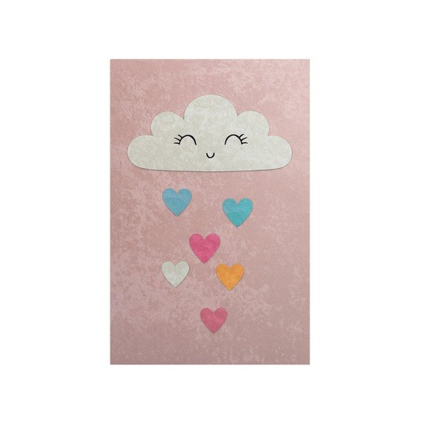 Růžový pratelný dětský koberec 140x190 cm Clouds – Mila Home