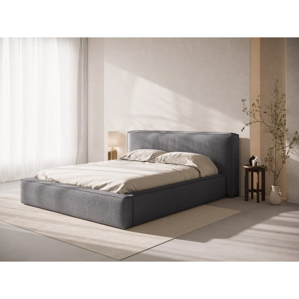 Tmavě šedé čalouněné čelo postele 249x100 cm Olivia – Micadoni -image-1