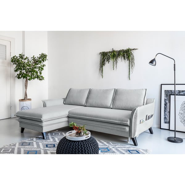 Světle šedá rozkládací rohová pohovka Miuform Charming Charlie, levý roh-image-3