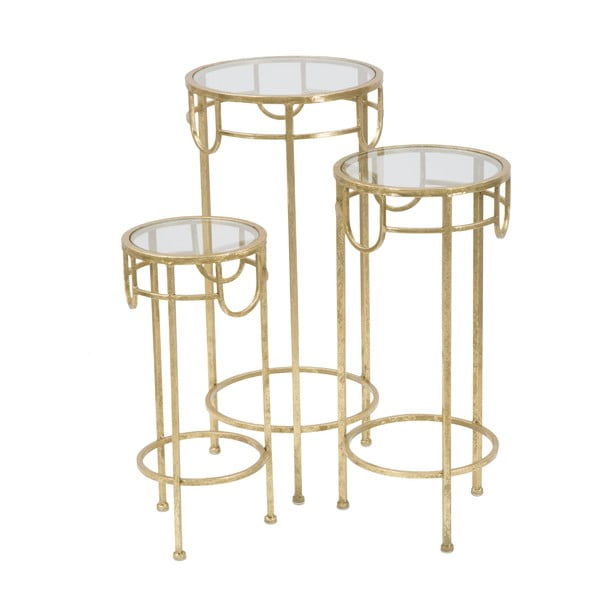 Sada 3 stolků ve zlaté barvě Mauro Ferretti Lorenzo-image-2