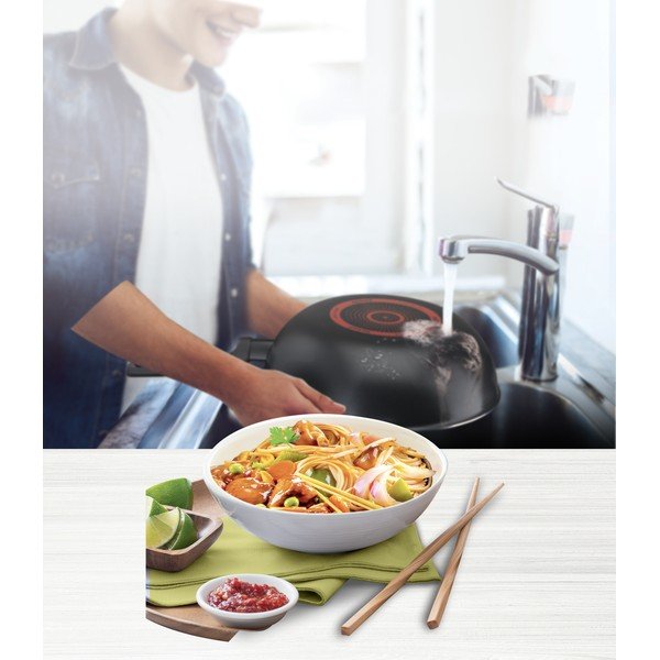 Wok pánev s nepřilnavým povrchem ø 28 cm Simply Clean Red B5671953 – Tefal-image-1