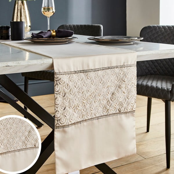Běhoun na stůl z mikrosaténu 33x180 cm Deco Sequin – Catherine Lansfield-image-4