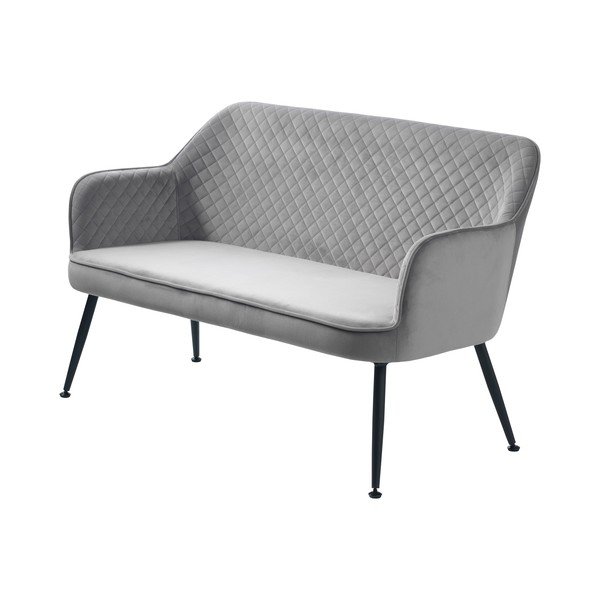 Světle šedá sametová pohovka 129 cm Berrie – Unique Furniture-image-2
