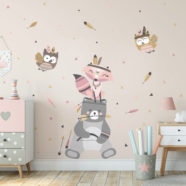 Dětské samolepky na zeď Ambiance Bear Indian Sweet-image-1