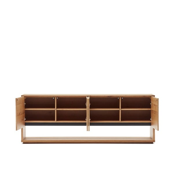 Nízká komoda v dekoru dubu v přírodní barvě 200x74 cm Alguema – Kave Home-image-2