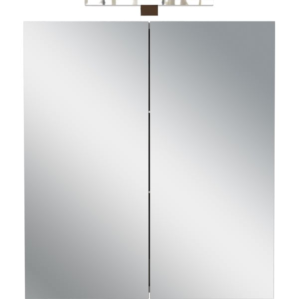 Krémová závěsná/se zrcadlem koupelnová skříňka 60x71 cm Arcena – Germania