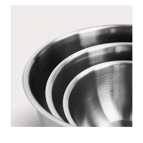 Nerezové mísy v sadě 3 ks ve stříbrné barvě ø 24 cm Lucca 3.0 – FABINI-image-1