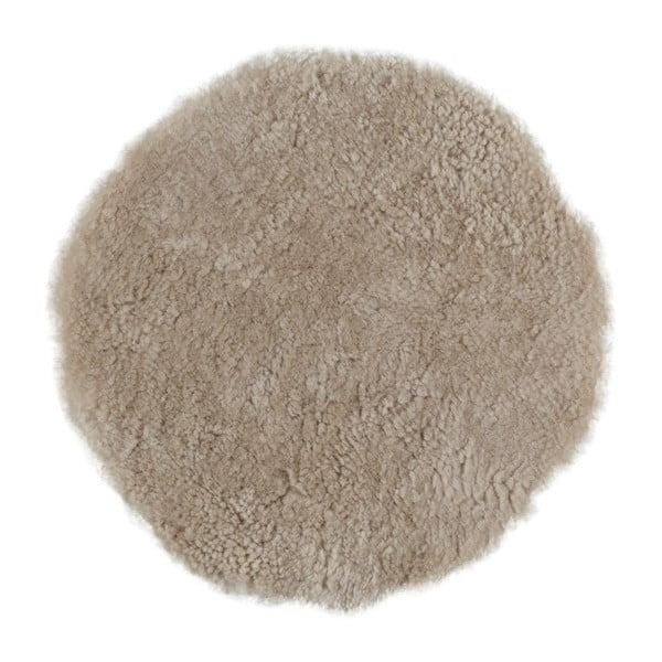 Béžový vlněný polštář z ovčí kožešiny Auskin Crooked, ∅ 35 cm