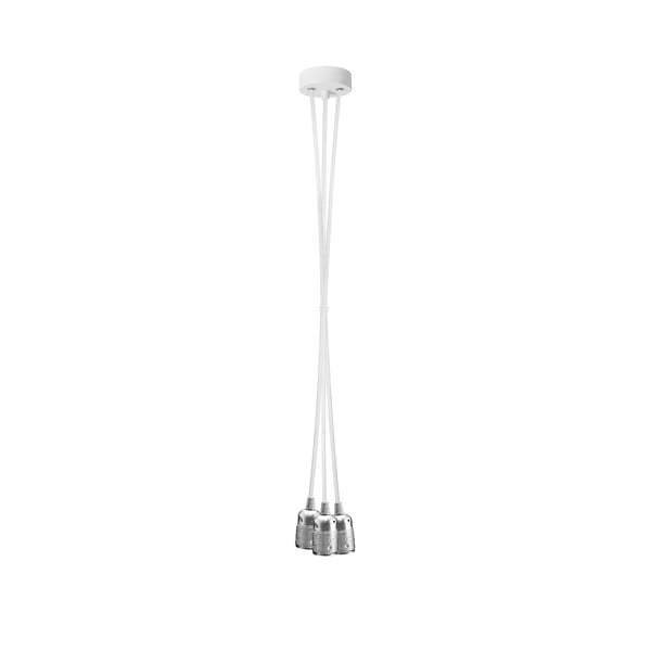 Trojitý bílý kabel s objímkou ve stříbrné barvě Bulb Attack Uno