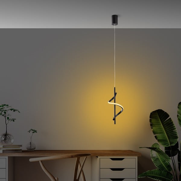 Černé LED závěsné svítidlo ø 16 cm Likma – Opviq lights-image-4