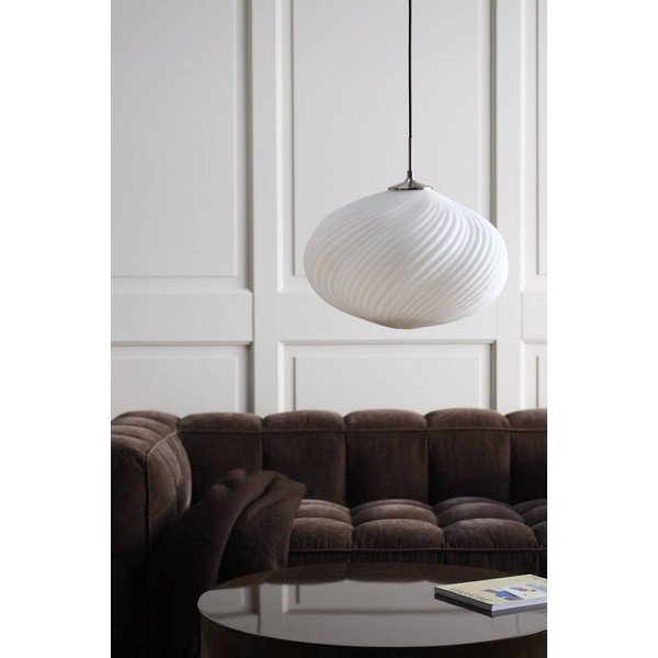 Bílé/ve stříbrné barvě stmívatelné závěsné svítidlo z opálového skla ø 50 cm Meringue – Jotex-image-2